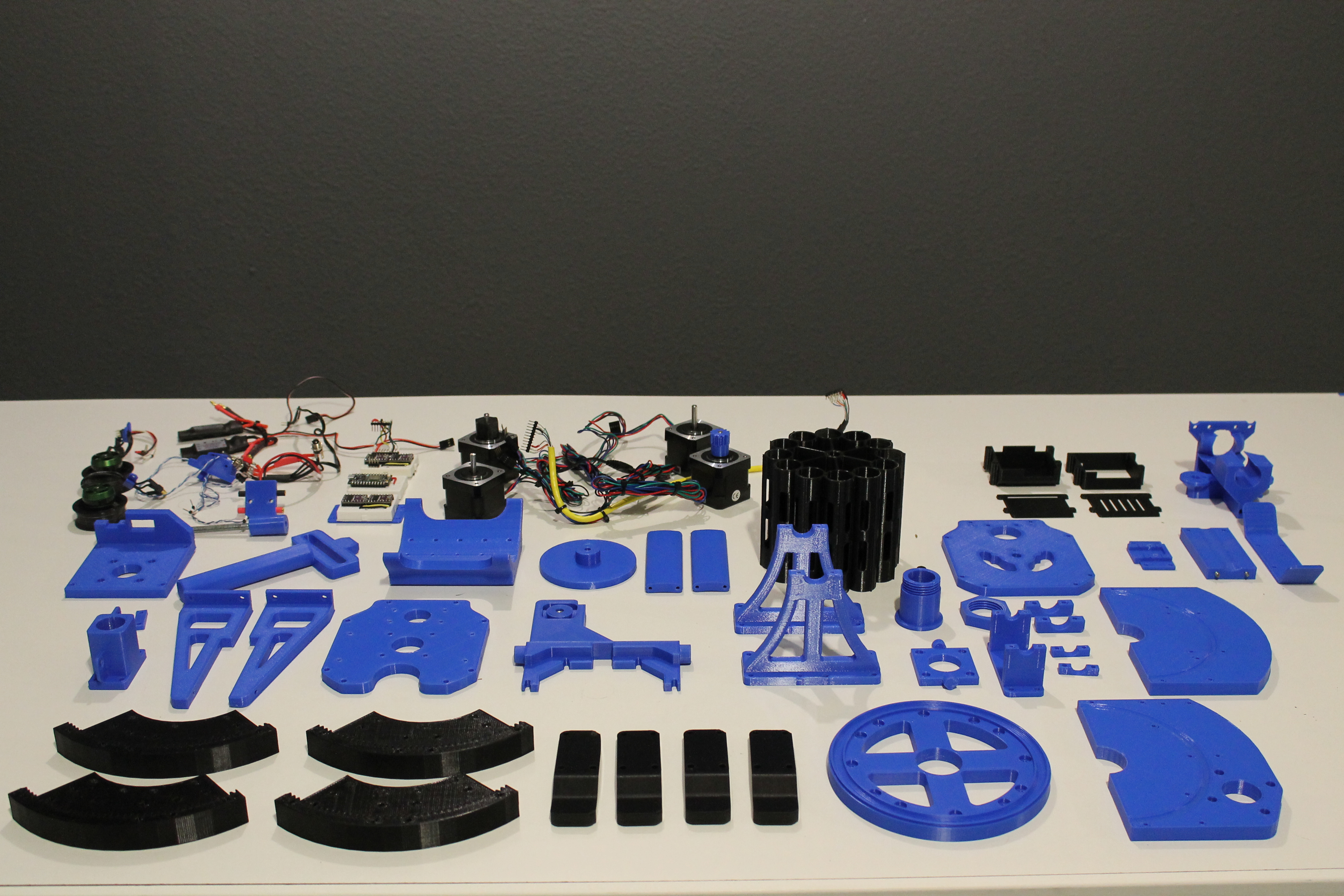 All the parts for the foam luncher nerf rifle